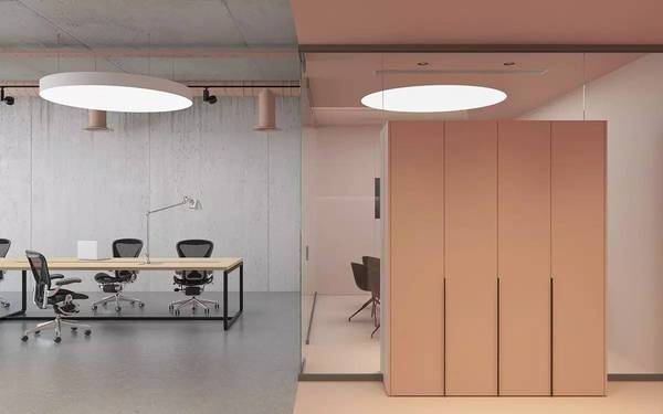 用色彩營造出簡約質感的辦公環(huán)境